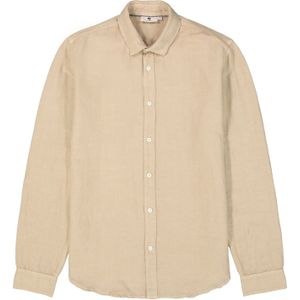 Garcia - Casual Overhemd - Beige - Linnen/Katoen - Lange Mouwen