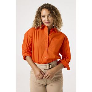 GARCIA - Overhemd - Oranje - Poplin Katoen - Met Borstzakje