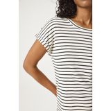 GARCIA - T-shirt - Zwart - Katoen/Polyester/Metallic - Streeppatroon