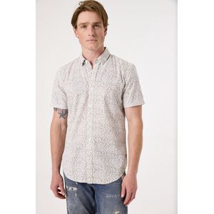 GARCIA Overhemd - Wit - Katoen/linnen - Korte Mouw