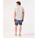 GARCIA Overhemd - Wit - Katoen/Linnen - Korte Mouw - All Over Print