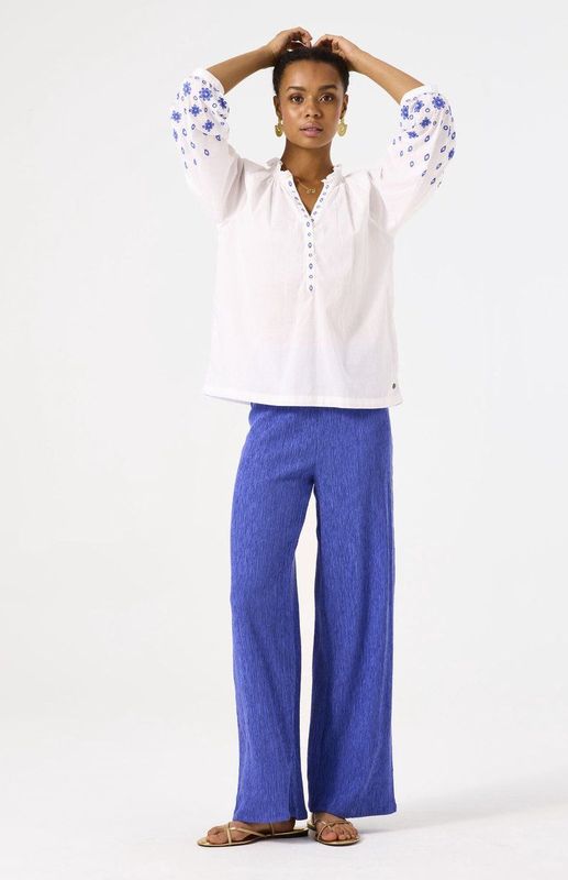 Garcia - D50114 Broek - Blauw - Soepel Vallend Stof