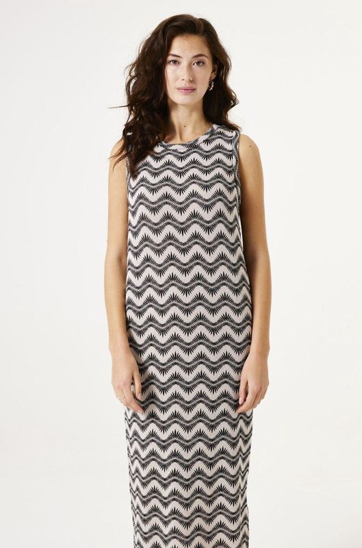 Midi Jurk - Allover Print - Ronde Hals - Regular Fit - Viscose/Polyester/Elastaan