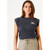 GARCIA - Chest Print T-shirt - Grijs - Mouwloos