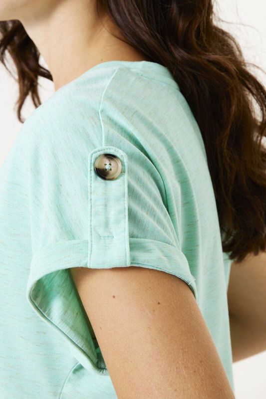 GARCIA - T-shirt - Blauw - 64% Gerecycled Polyester, 35% Viscose