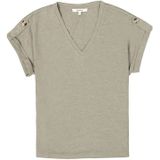 GARCIA - Dames T-shirt - Groen - 64% Gerecycled Polyester, 35% Viscose, 1% Metallic Garen
