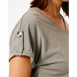 GARCIA - Dames T-shirt - Groen - 64% Gerecycled Polyester, 35% Viscose, 1% Metallic Garen