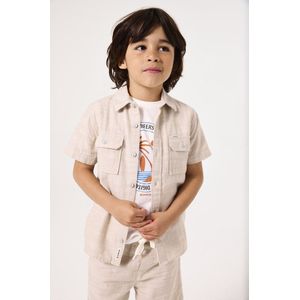 GARCIA - Overhemd - Bruin - 100% Katoen - Korte Mouwen - Regular Fit