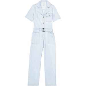 Denim Jumpsuit - Katoen - Korte Mouwen - Wide Leg - Regular Fit