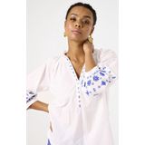 GARCIA - Overhemd - Wit - Katoen - Geborduurde Details