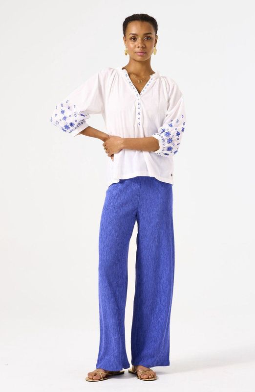 GARCIA - Overhemd - Wit - Katoen - Geborduurde Details