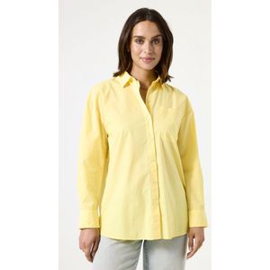 GARCIA - Dames Blouse - Geel - Poplin Katoen - Lange Mouwen