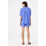 GARCIA - Blouse - Blauw - Katoen - Gestreept met Borstzakje