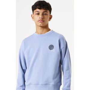 GARCIA Jongens Sweater - Blauw - Katoen - Lange Mouwen met Borst- en Rugprint