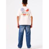 GARCIA Jongens T-shirt Wit - Korte Mouw - 50% Katoen - Loose Fit