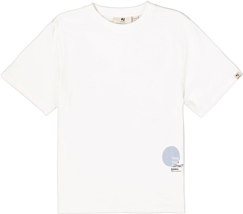 GARCIA Jongens T-shirt Wit - Korte Mouw - 50% Katoen - Loose Fit