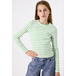 GARCIA - Longsleeve - Groen - Ribstof - Ronde Hals - Slim Fit