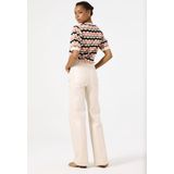 GARCIA Dames Trui - Wit - Katoen - Korte Mouw met Allover Print