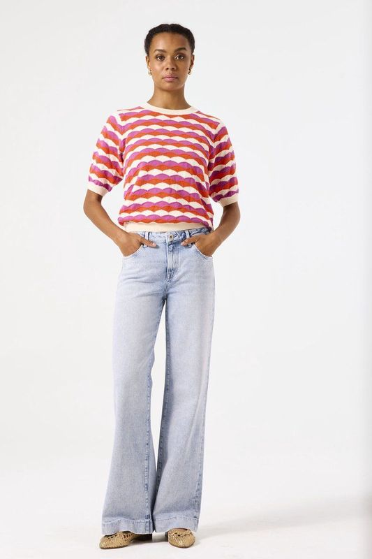 GARCIA - Gebreide Trui - Wit - 100% Katoen