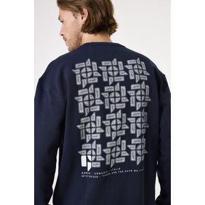 GARCIA Heren Sweater - Blauw - Long Mouw