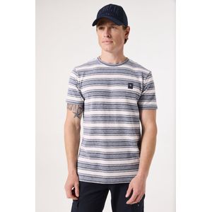 Garcia - Gestreept T-shirt - Korte Mouwen - Ronde Hals - Regular Fit - Katoen/Polyester