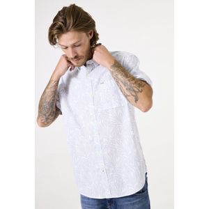 GARCIA Heren All over print Overhemd Wit Korte mouw