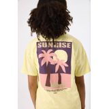 Garcia - T-shirt - Lichtgeel - Katoen - Korte Mouw