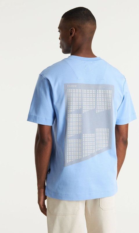 CHASIN' Shirt 'Flux'  crème / blauw / lichtgrijs
