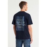 CHASIN' T-shirt Donkerblauw - Katoen - Oversized Pasvorm