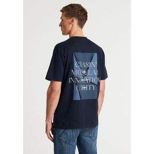 CHASIN' T-shirt Donkerblauw - Katoen - Oversized Pasvorm