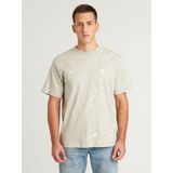 CHASIN' T-shirt - Beige - Katoen - Losse Pasvorm - Korte Mouwen