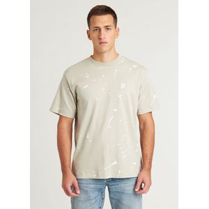 CHASIN' T-shirt - Beige - Katoen - Losse Pasvorm - Korte Mouwen
