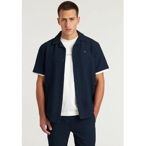 CHASIN' Overshirt Donkerblauw - Korte Mouwen met Textuur