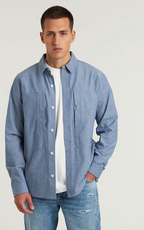 Shirts lange mouw Cooper Chambray - Lichtblauw - Heren