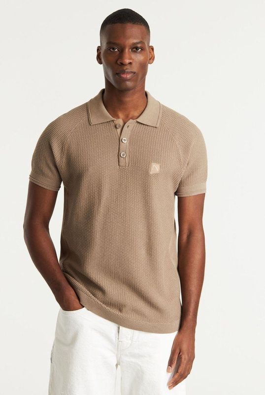 Chasin' - GUY - Polo Shirt - Middle Beige - 100% Katoen - Korte Mouwen