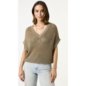 GARCIA - Trui - Groen - Regular Fit - Korte Mouwen