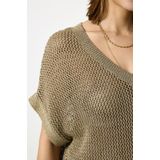 GARCIA - Trui - Groen - V-hals - Korte Mouwen - Regular Fit - 82% Viscose