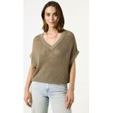 GARCIA - Trui - Groen - V-hals - Korte Mouwen - Regular Fit - 82% Viscose