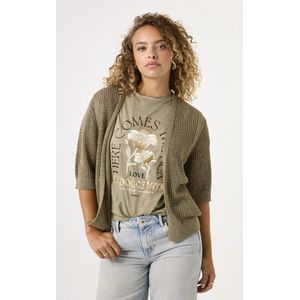 GARCIA - Vest - Groen - Viscose - Opengewerkte Structuur