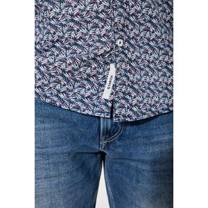 GARCIA Heren All over print Overhemd Blauw Long mouw