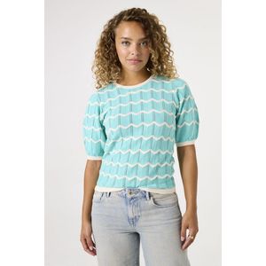 GARCIA - Ajour Gebreide Trui - Blauw - 100% Katoen