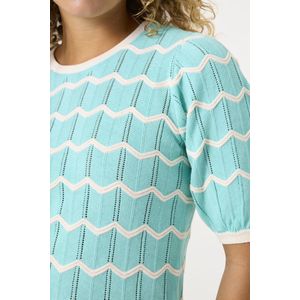 GARCIA - Ajour Gebreide Trui - Blauw - 100% Katoen