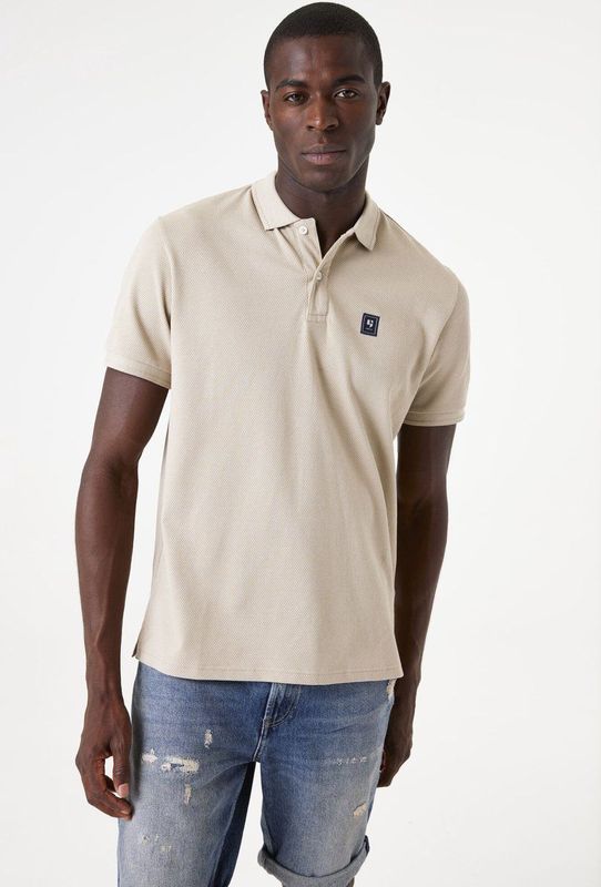 GARCIA Polo - Bruin - Korte Mouw - Katoenmix
