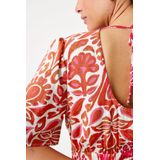Garcia - E50283 - Jurk - Rood-Wit - Ademend Materiaal