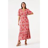 Garcia - E50283 - Jurk - Rood-Wit - Ademend Materiaal