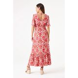 Garcia - E50283 - Jurk - Rood-Wit - Ademend Materiaal