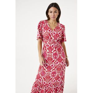 Garcia - E50283 - Jurk - Rood-Wit - Ademend Materiaal