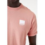 GARCIA - Chest Print T-shirt - Roze - Katoen - Korte Mouwen