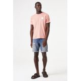 GARCIA - Chest Print T-shirt - Roze - Katoen - Korte Mouwen