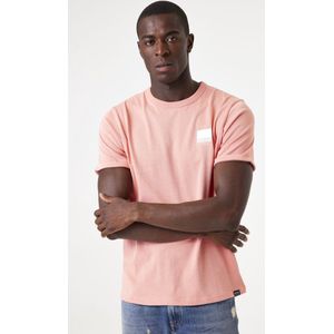 GARCIA - Chest Print T-shirt - Roze - Katoen - Korte Mouwen